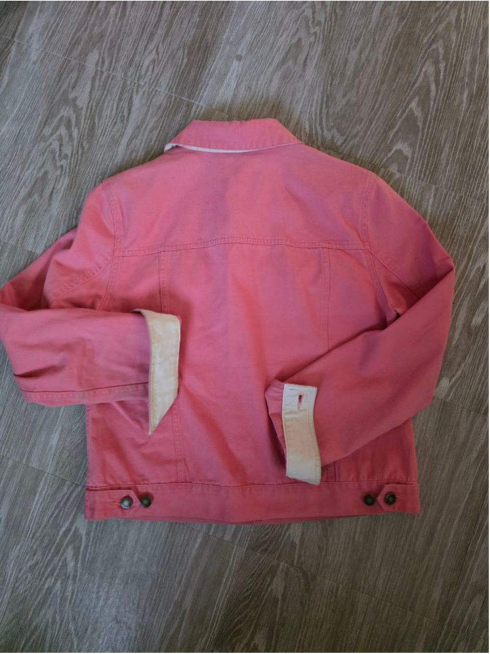 Women's Statements Pink Jean Jacket M with Beige Accents - Picture 6 of 6